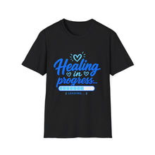 Load image into Gallery viewer, Healing In Progress T-Shirt — Mental Health Recovery Tee, Loading Bar Design