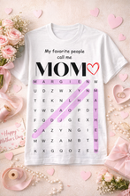 Load image into Gallery viewer, Personalized Word Search Shirt – Mother’s Day Collection