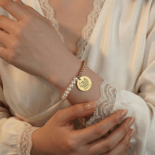 Load image into Gallery viewer, Premium Pearl &amp; Gold Coin Bracelet: Mother of Pearl