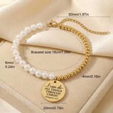 Load image into Gallery viewer, Premium Pearl &amp; Gold Coin Bracelet: Mother of Pearl