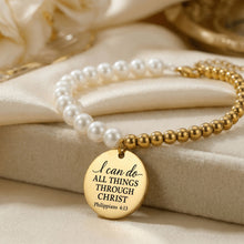 Load image into Gallery viewer, Premium Pearl &amp; Gold Coin Bracelet: Mother of Pearl