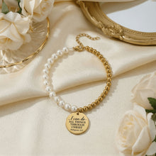 Load image into Gallery viewer, Premium Pearl &amp; Gold Coin Bracelet: Mother of Pearl